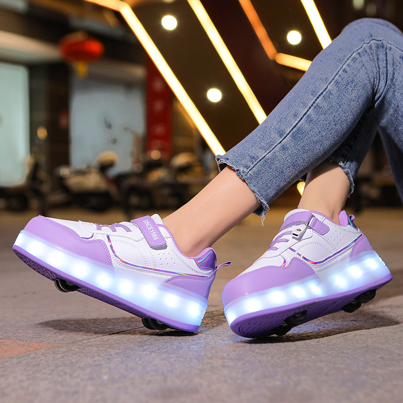Outdoor Lighting Grid Screen - 4 Wheel Roller Skate Shoes Kids