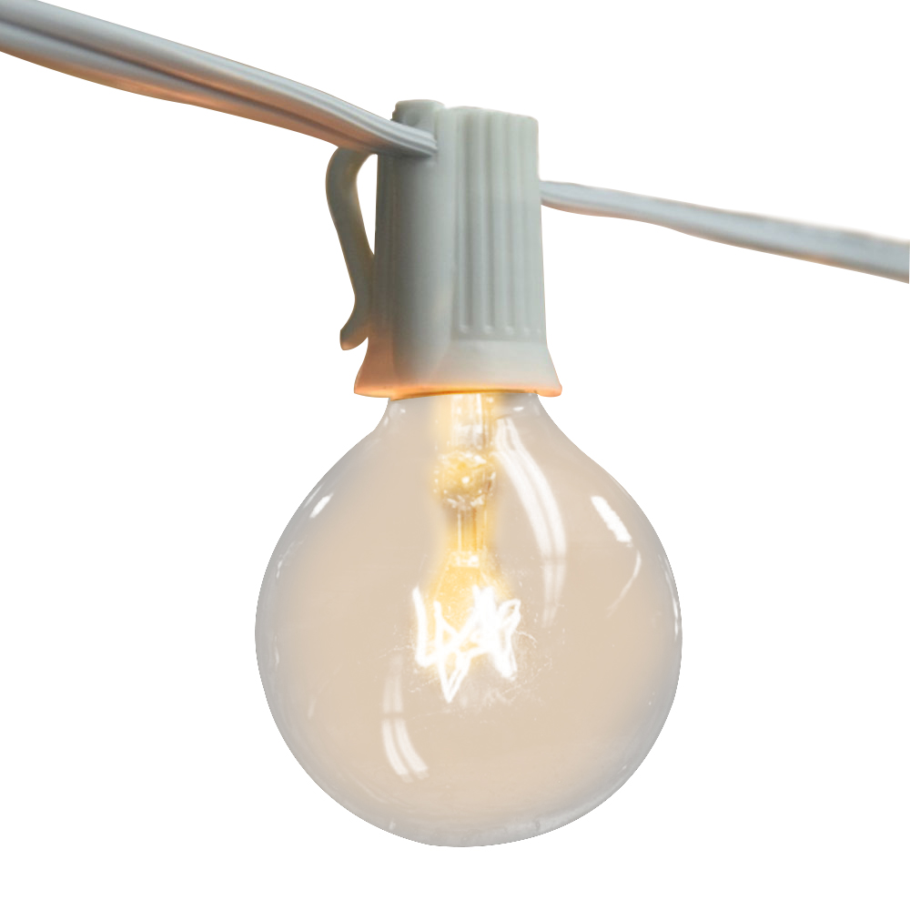 Outdoor Lighting Sconce - Vintage G40 Clear Bulb String Lights