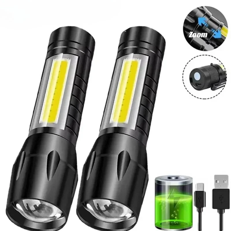 Outdoor Lighting Ideas For Party - Portable COB+LED Camping Light Flashlight USB