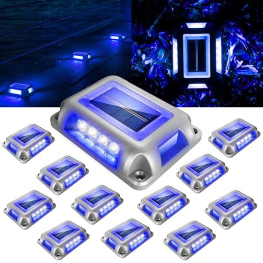 Deck Step Light - Solar Deck Lights Waterproof 1200mAh Driveway