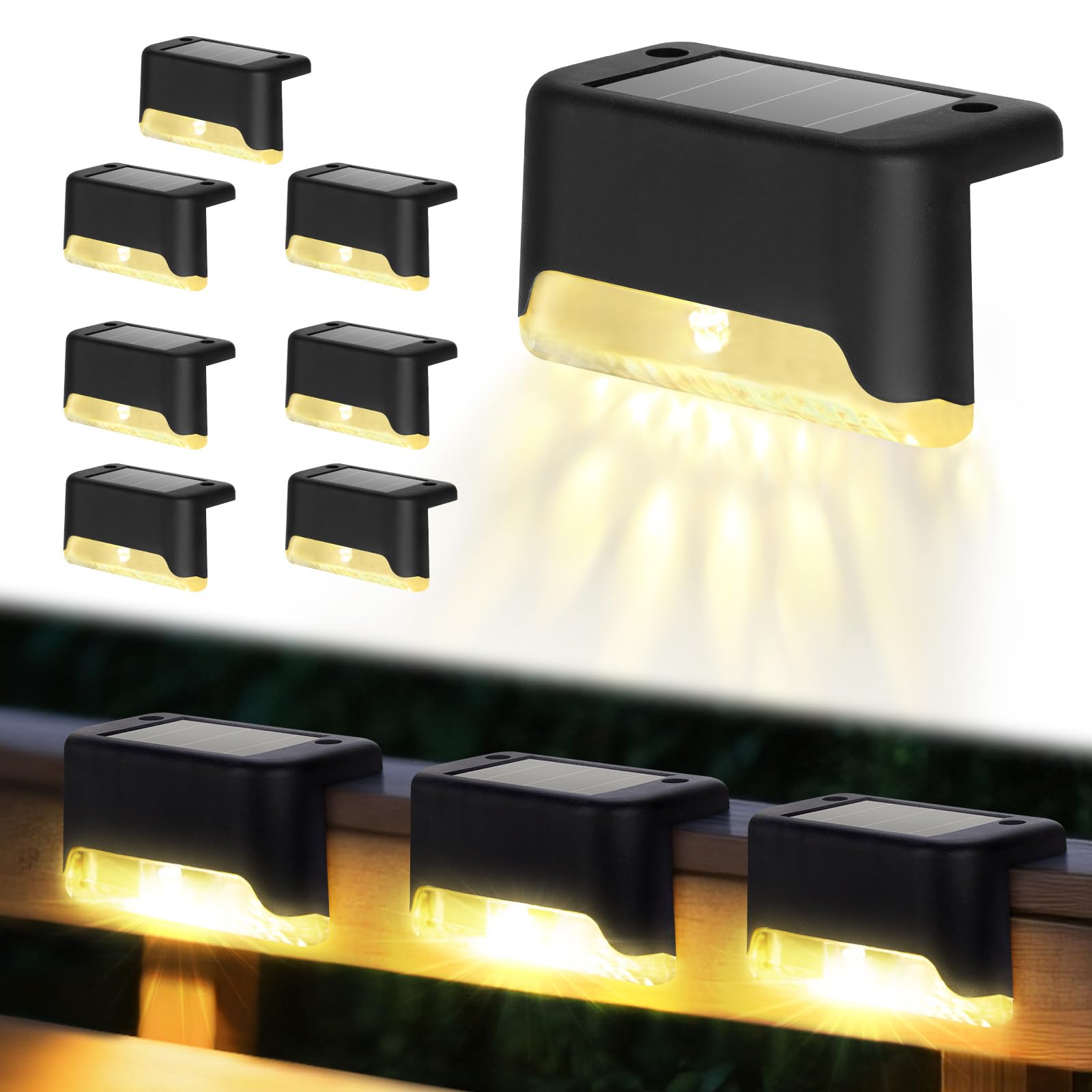 Solar Deck Lights, 8 Pack LED  - مراجعة Deck Step Light وسعره