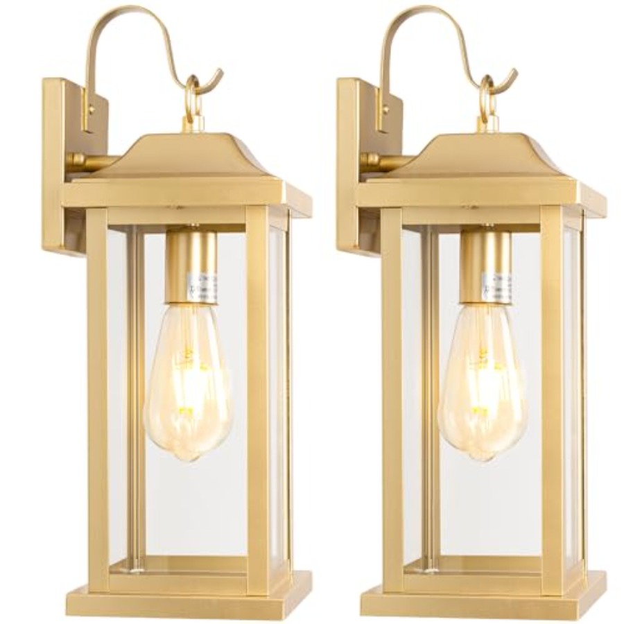 17 Inch Large Gold Outdoor Sco - مراجعة Outdoor Lighting Sconce وسعره