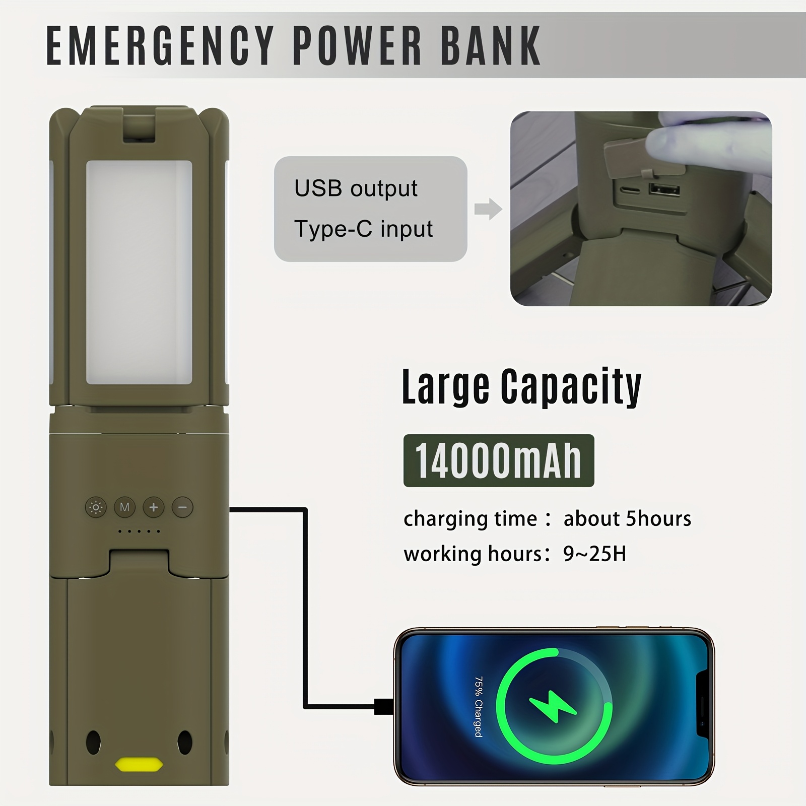 Camping Lantern, 14000mAh Rech - مراجعة Outdoor Lighting Uplight وسعره