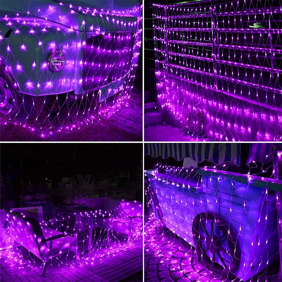 6M 3M Width Solar LED Net Mesh - مراجعة Outdoor Lighting Grid Screen وسعره