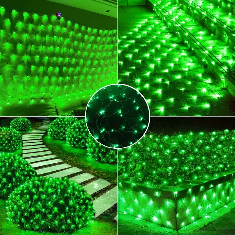 6M 3M Width Solar LED Net Mesh - مراجعة Outdoor Lighting Grid Screen وسعره