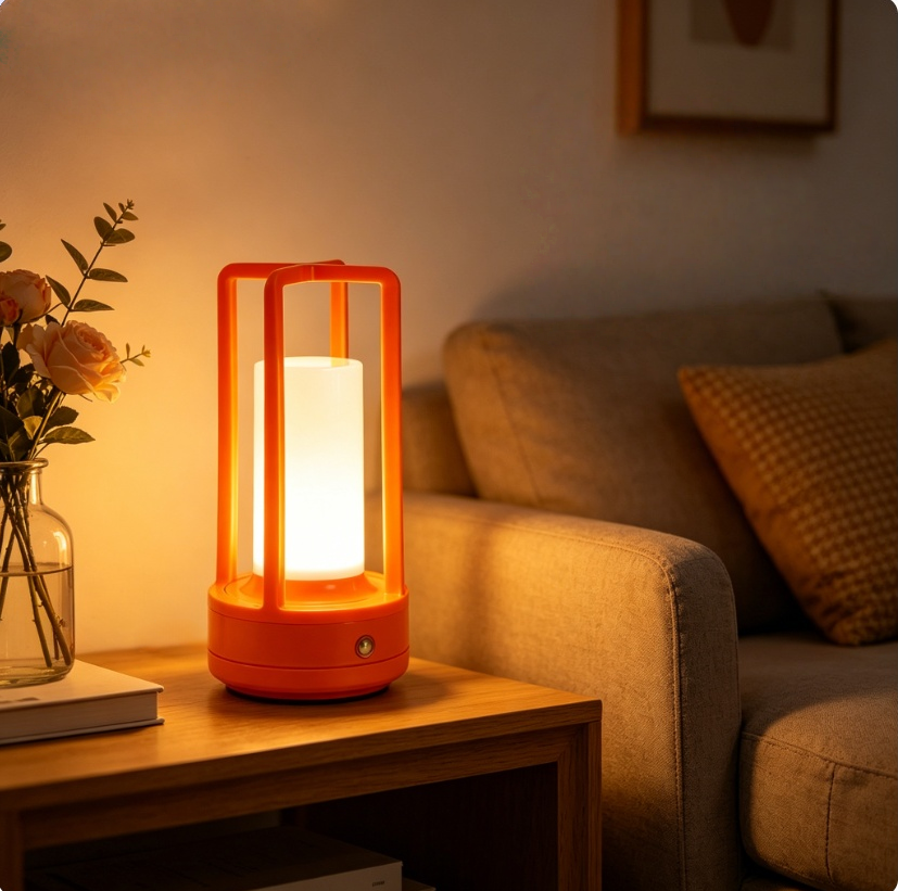 Modern Orange Cage Table Lamp  - مراجعة Outdoor Lighting Types وسعره