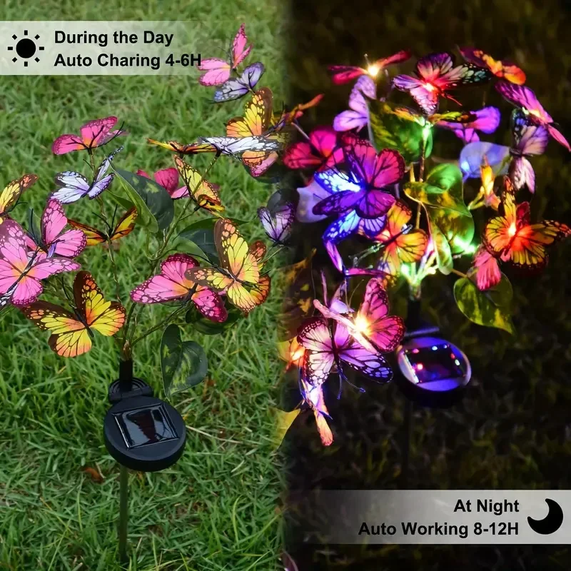 Solar LED Butterfly Garden Lig - مراجعة Outdoor Lighting Traditional وسعره