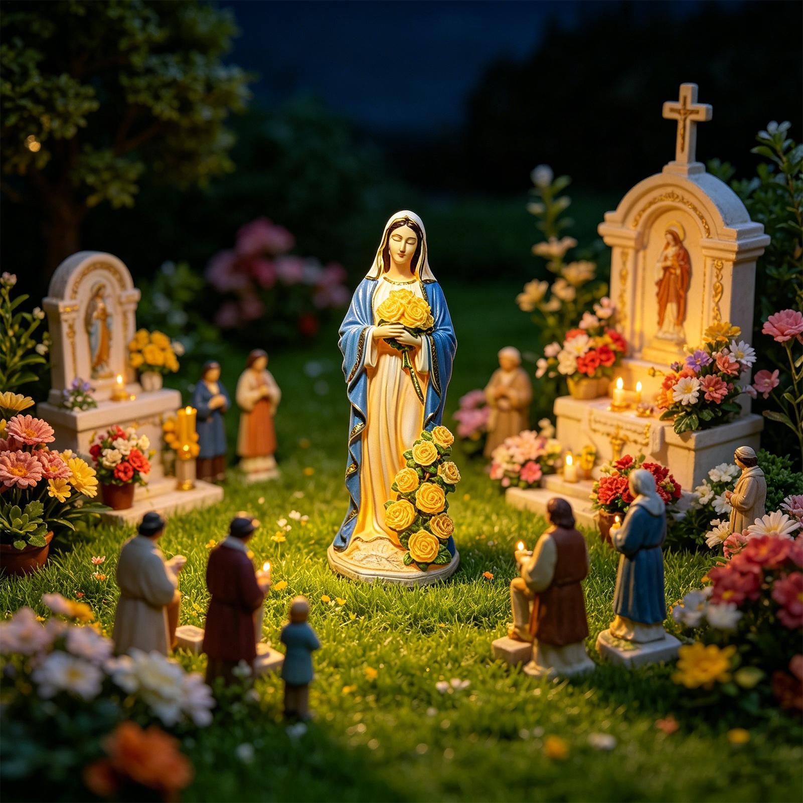 Virgin Mary Solar Statue Garde - مراجعة Outdoor Lighting Traditional وسعره