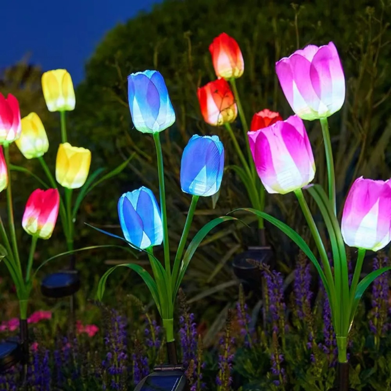 3‑Head Solar Tulip Stake Light - مراجعة Outdoor Lighting Options وسعره