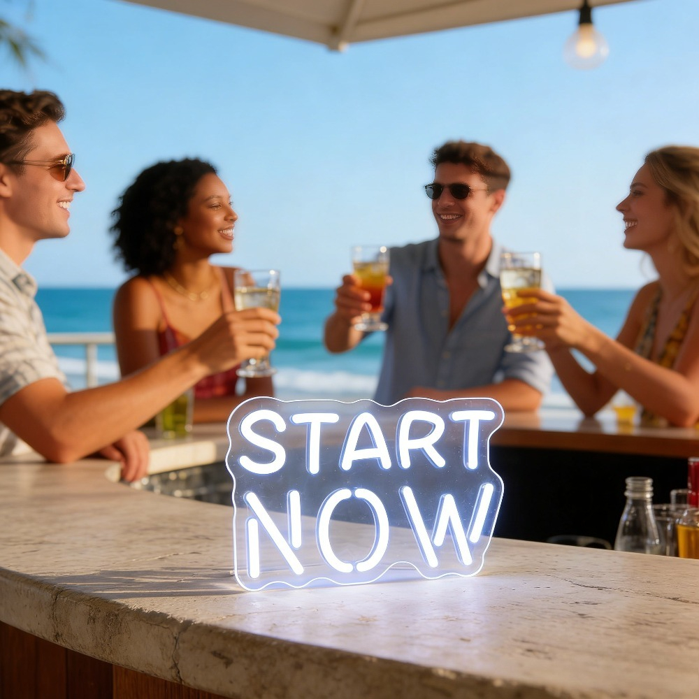 Motivational Start Now Neon Si - مراجعة Outdoor Lighting Quotes وسعره