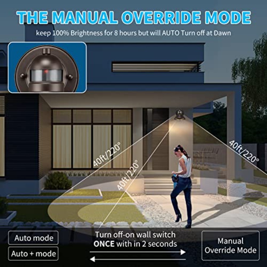 2 Pack Motion Sensor Outdoor L - مراجعة Outdoor Lighting Sconce وسعره