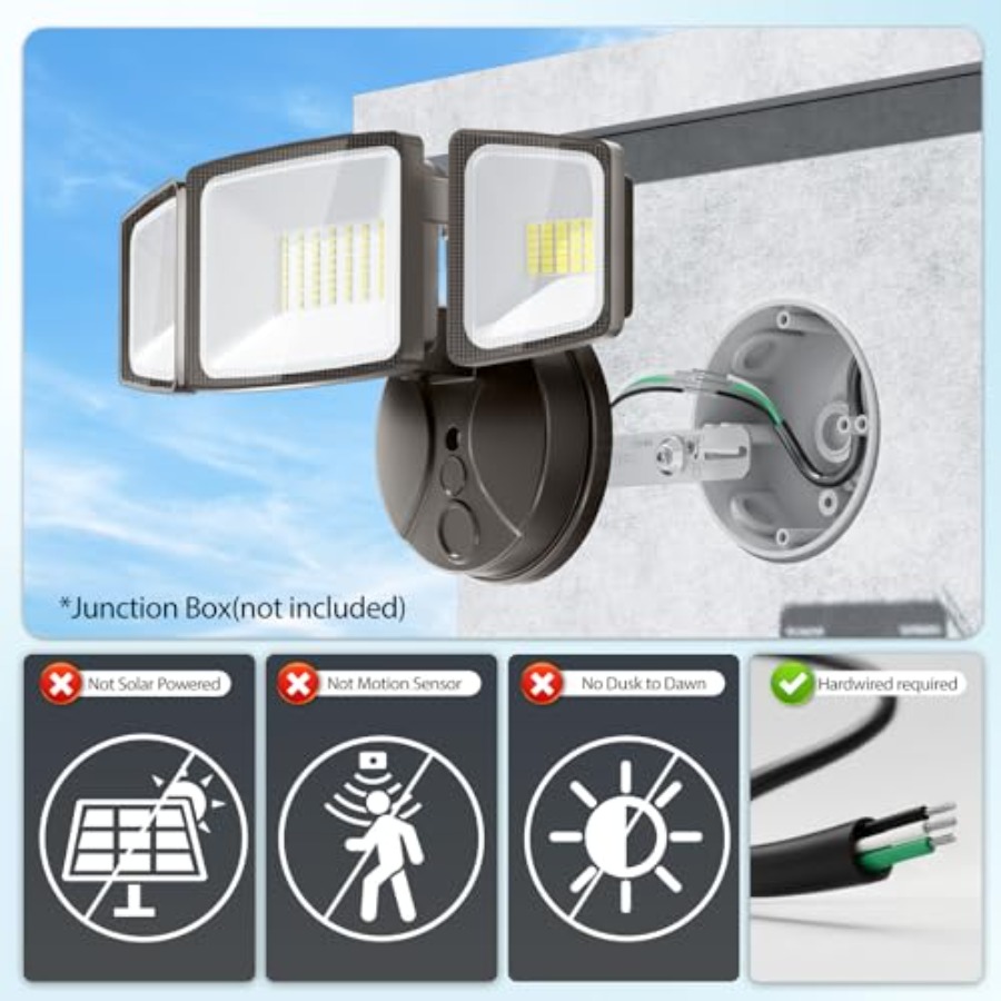 2 Pack 75W Flood Lights Outdoo - مراجعة Outdoor Lighting Controller وسعره
