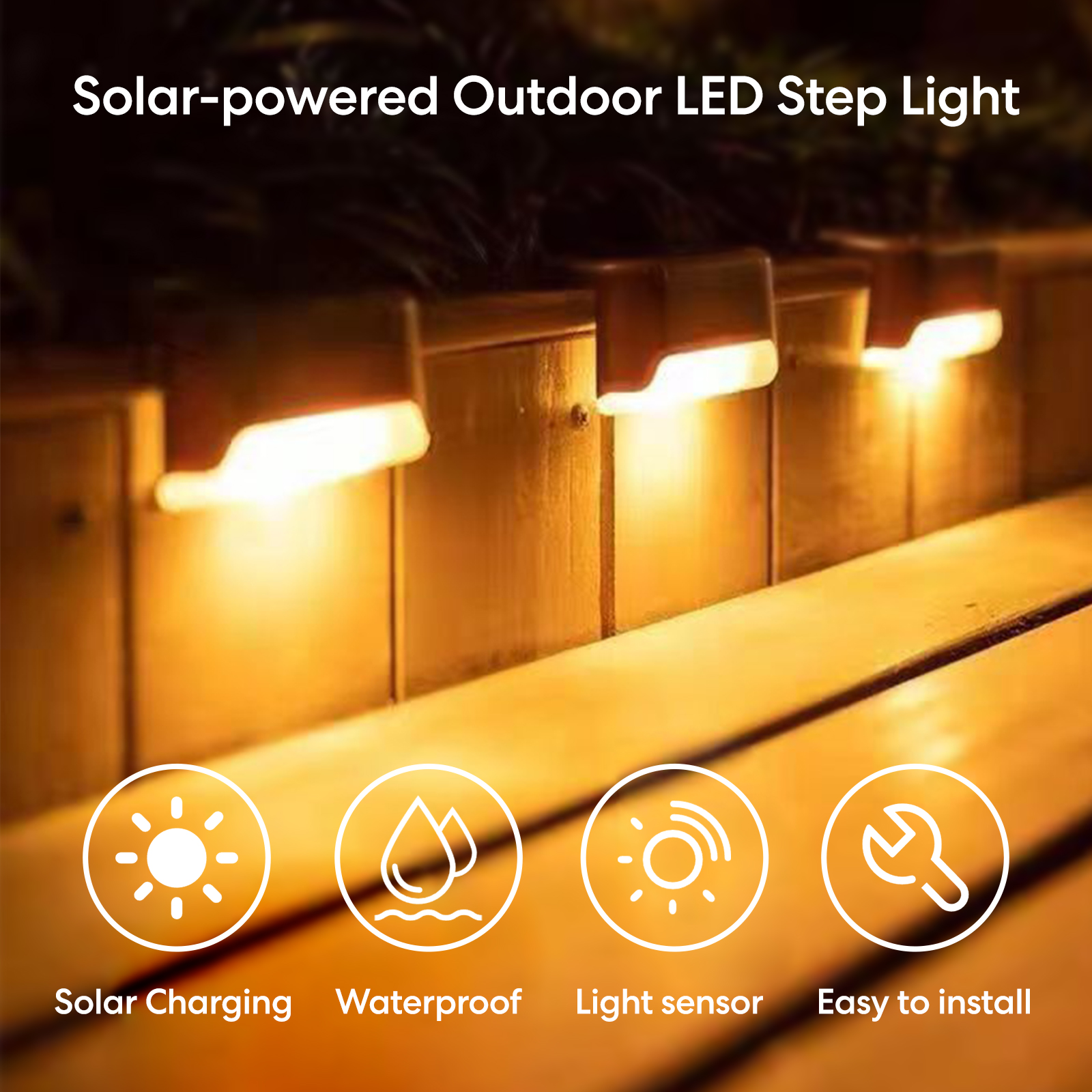 RiooCubee 4 Pack Solar Step Li - مراجعة Outdoor Lighting On Stairs وسعره