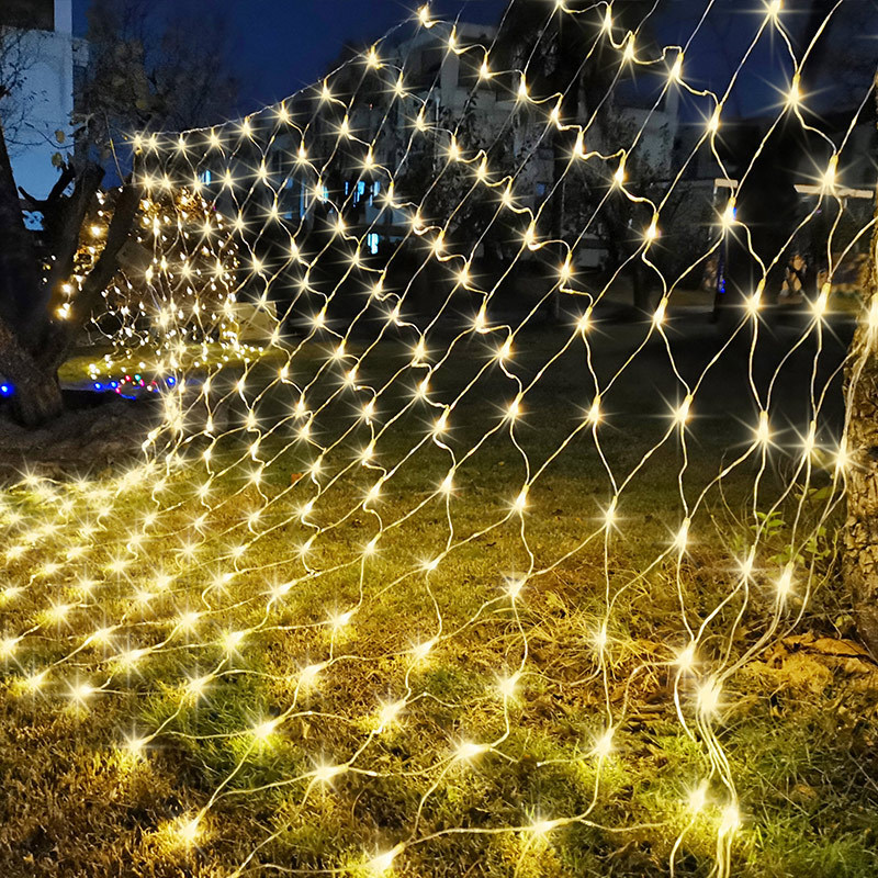 Room Decor Curtain LED Net Mes - مراجعة Outdoor Lighting Grid Screen وسعره