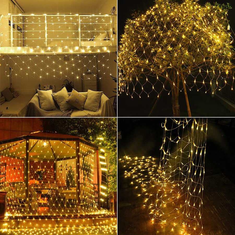 Room Decor Curtain LED Net Mes - مراجعة Outdoor Lighting Grid Screen وسعره