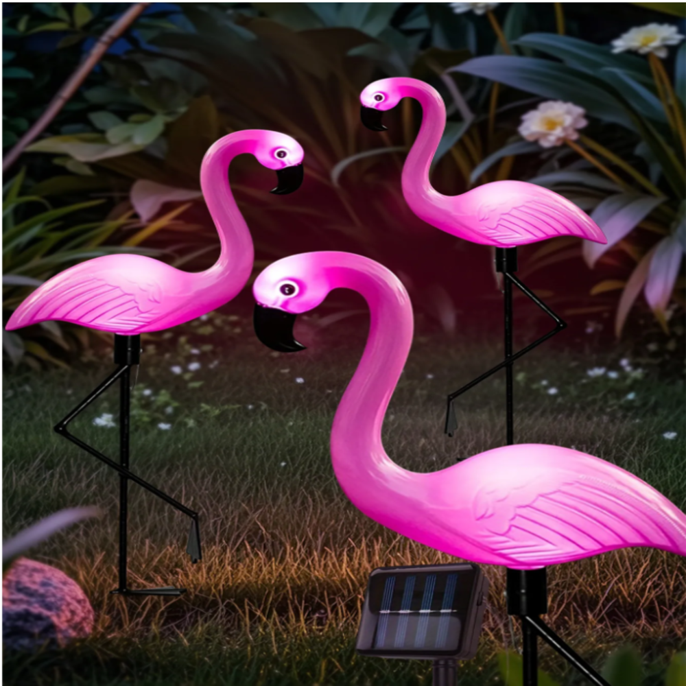 3Pcs Solar Powered Flamingo Gr - مراجعة Outdoor Lighting Traditional وسعره