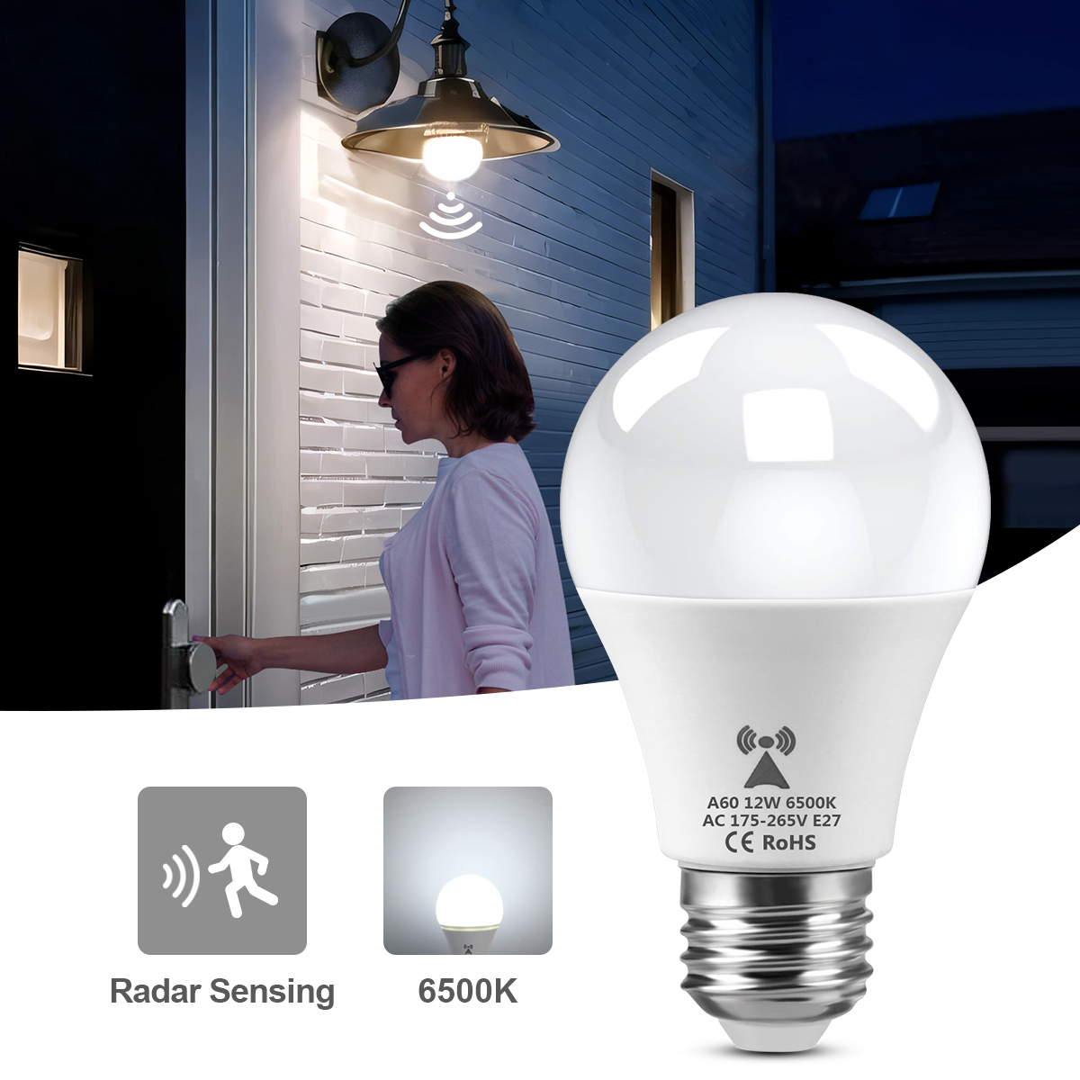 12W E27 LED Radar Motion Senso - مراجعة Outdoor Lighting On Stairs وسعره