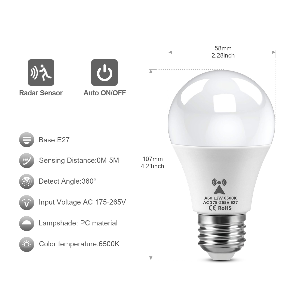12W E27 LED Radar Motion Senso - مراجعة Outdoor Lighting On Stairs وسعره