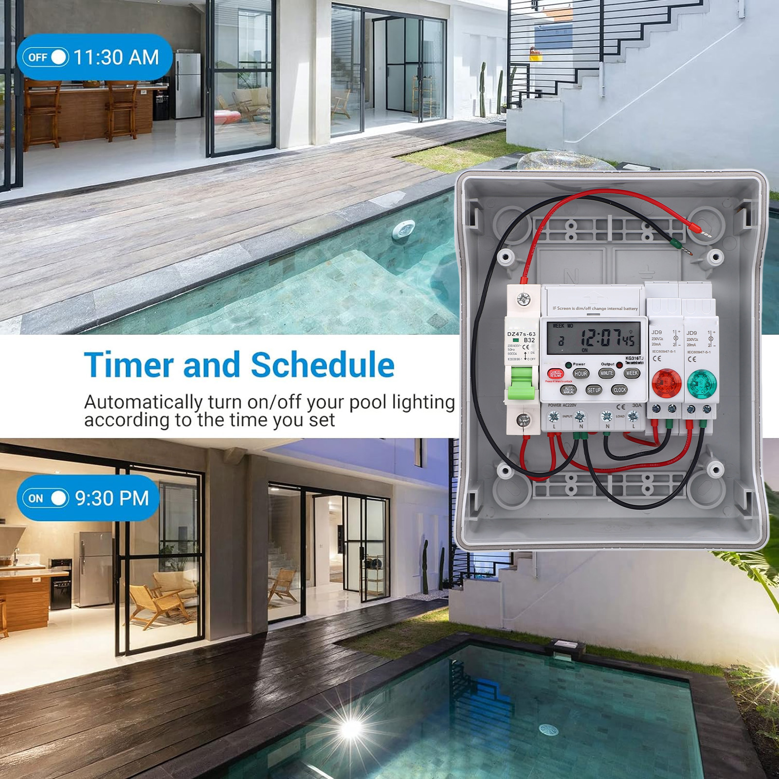 Outdoor Water Proof Distributi - مراجعة Outdoor Lighting Timer Switch وسعره
