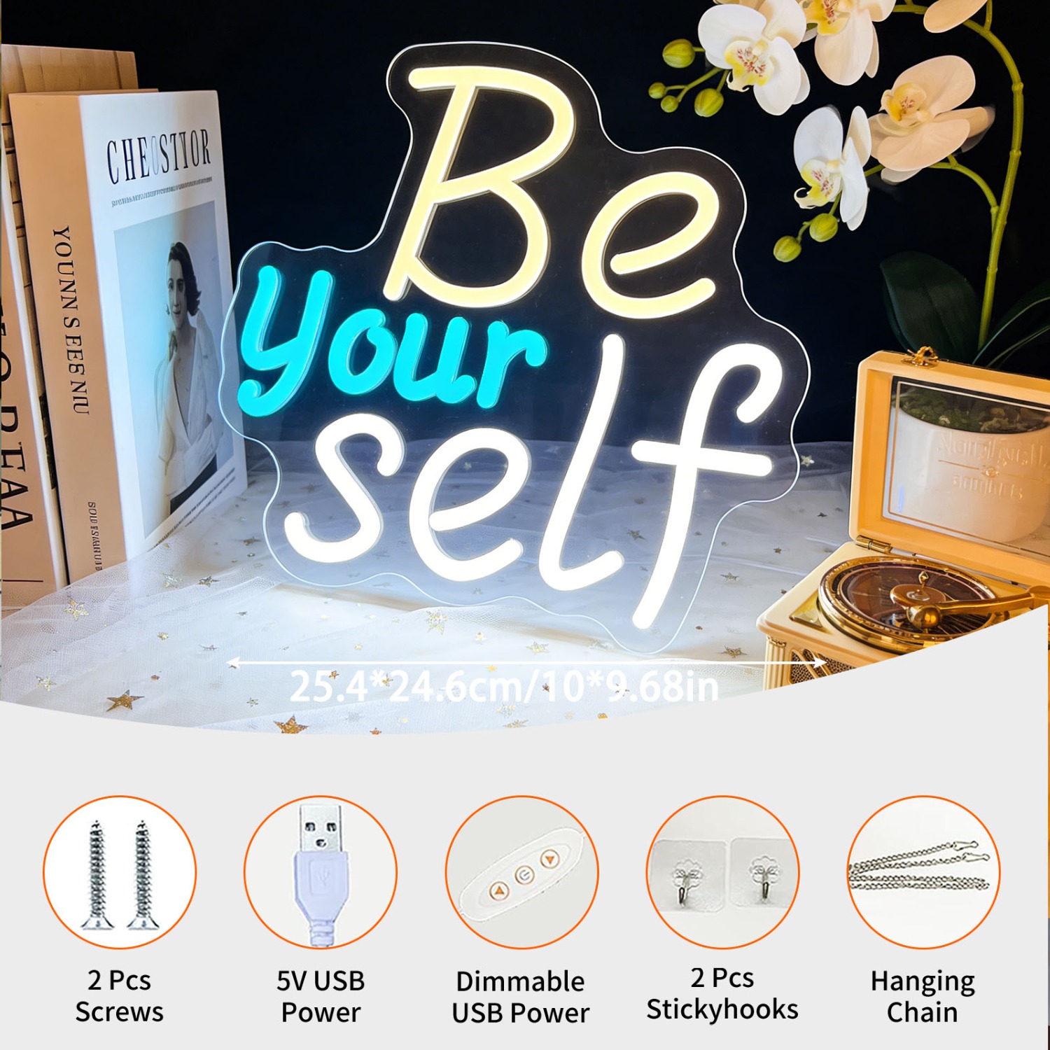 Inspirational Be Yourself Neon - مراجعة Outdoor Lighting Quotes وسعره