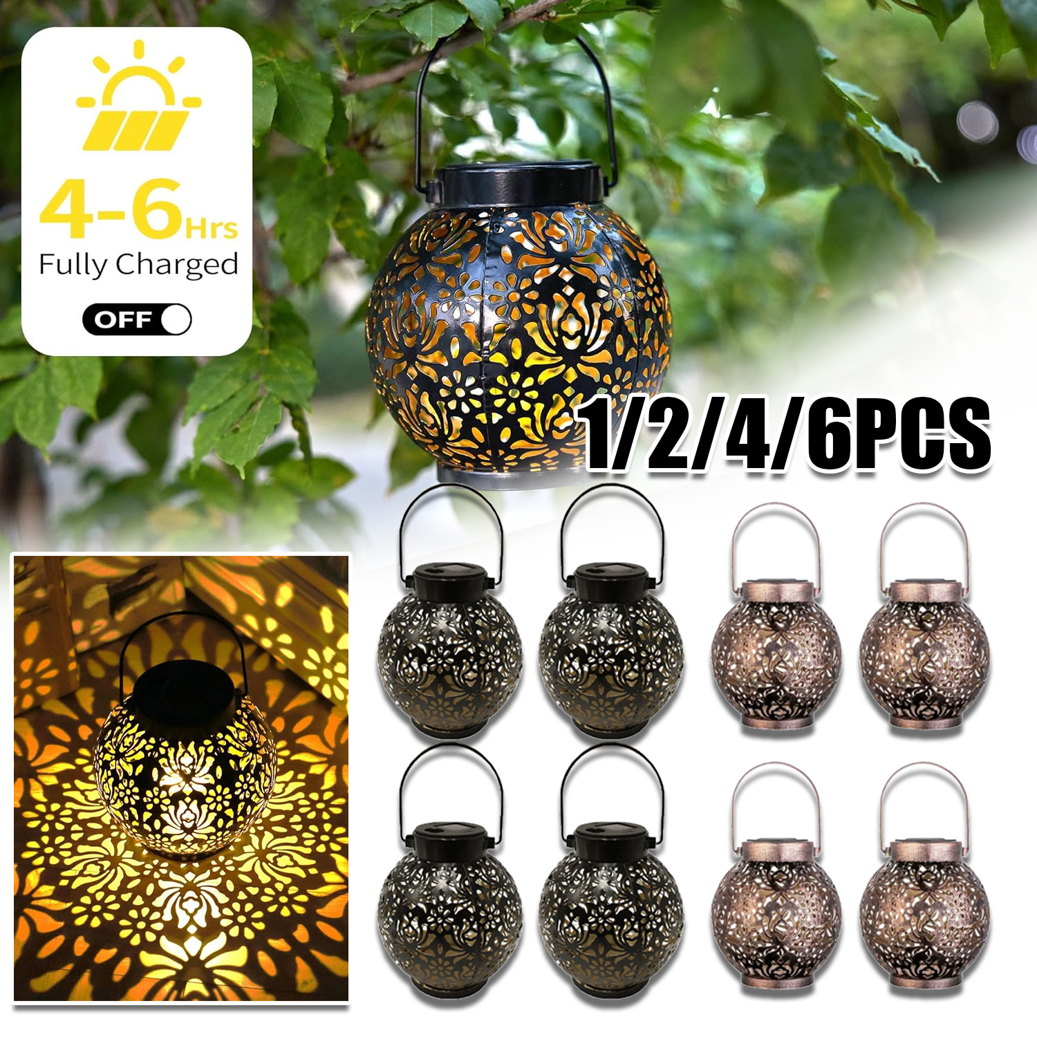 1-6PCS Moroccan Solar Lanterns - مراجعة Outdoor Lighting Traditional وسعره