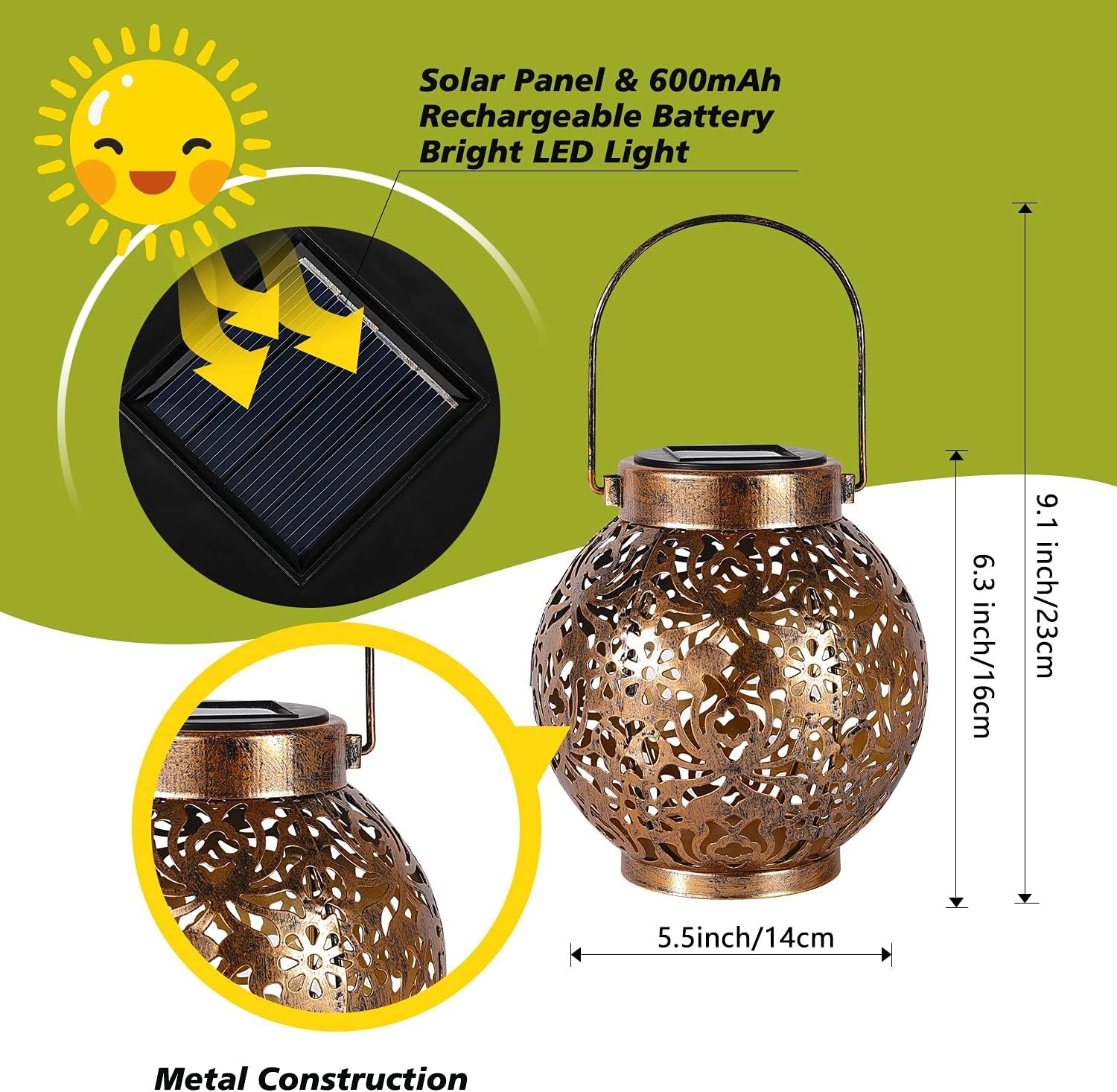 1-6PCS Moroccan Solar Lanterns - مراجعة Outdoor Lighting Traditional وسعره