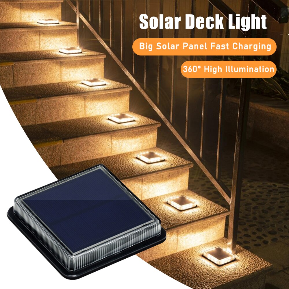 12 LEDs Solar Deck Light Large - مراجعة Outdoor Lighting On Stairs وسعره