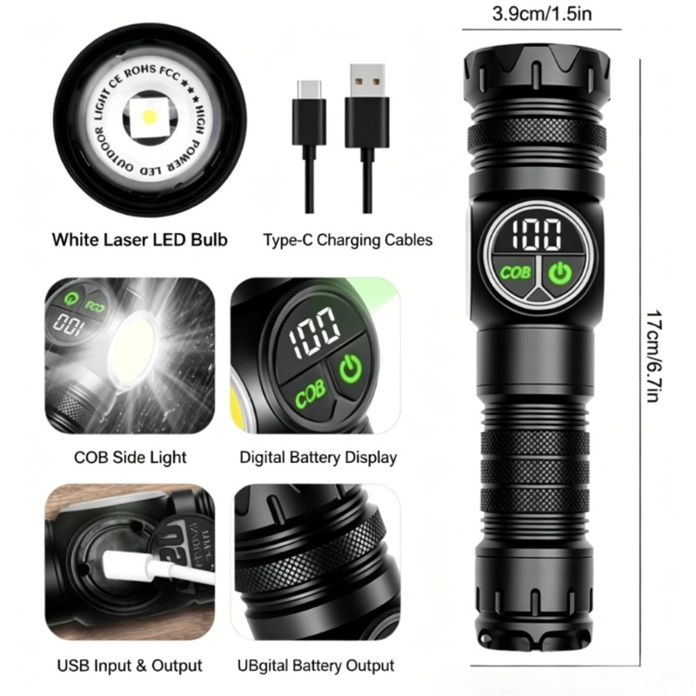 White Light LED Flashlight Typ - مراجعة Outdoor Lighting Types وسعره