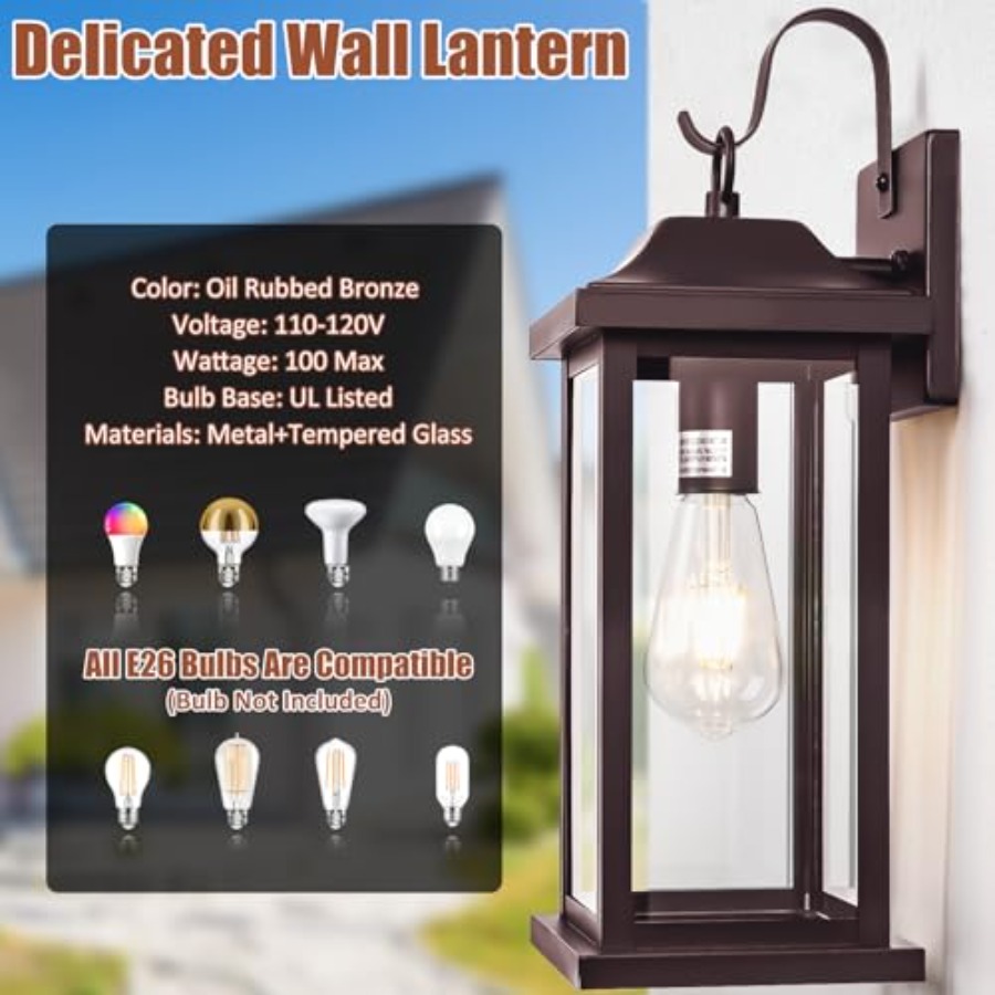 2-Pack 17 Inch Large Bronze Ou - مراجعة Outdoor Lighting Sconce وسعره