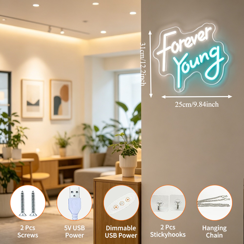 Forever Young Neon Sign LED Wa - مراجعة Outdoor Lighting Quotes وسعره