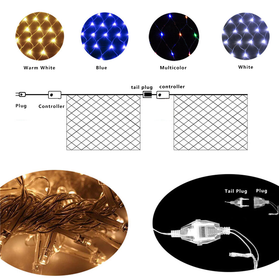 Led Net Mesh String Lights 8 M - مراجعة Outdoor Lighting Grid Screen وسعره