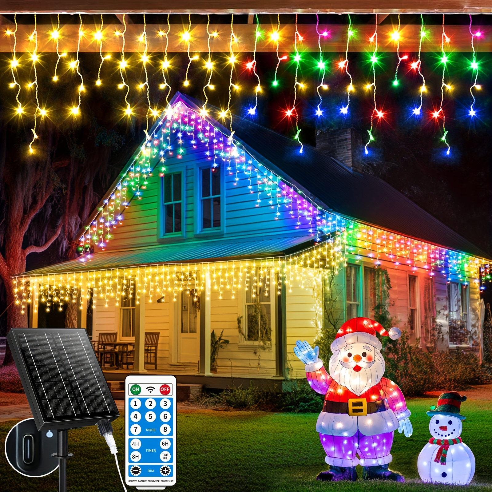Solar-Powered Outdoor Icicle L - مراجعة Outdoor Lighting Controller وسعره