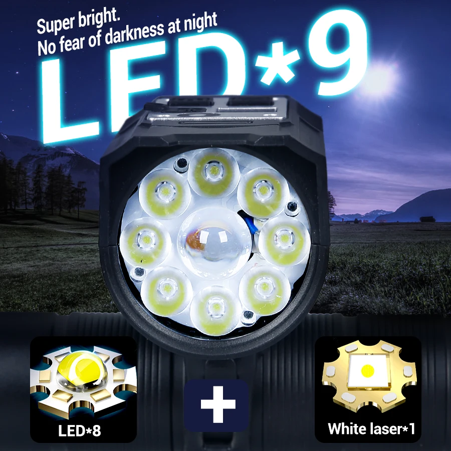 9 LED Bicycle Headlight USB Re - مراجعة Outdoor Lighting Ideas For Party وسعره