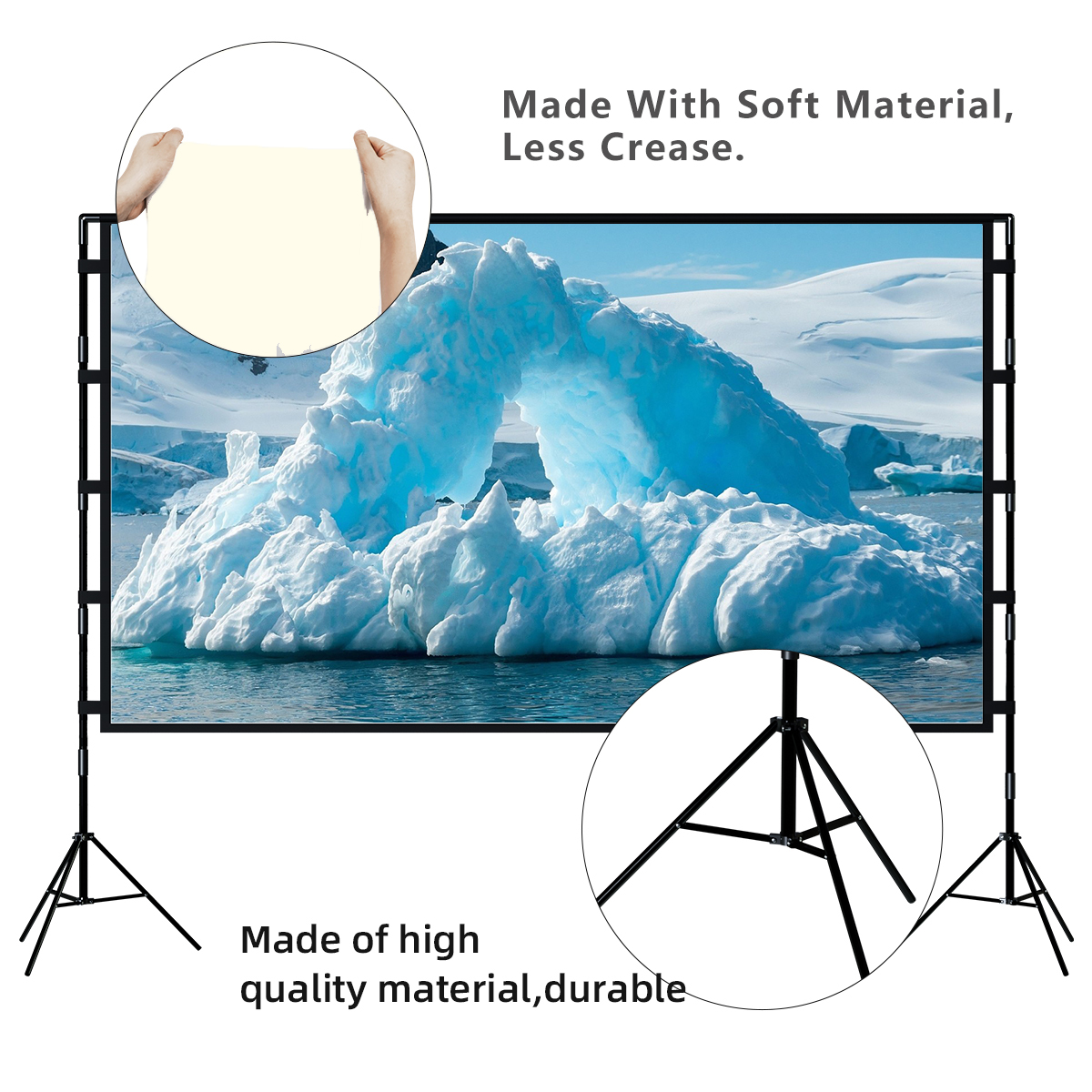 VEIDADZ Projector Screen With  - مراجعة Outdoor Lighting Grid Screen وسعره