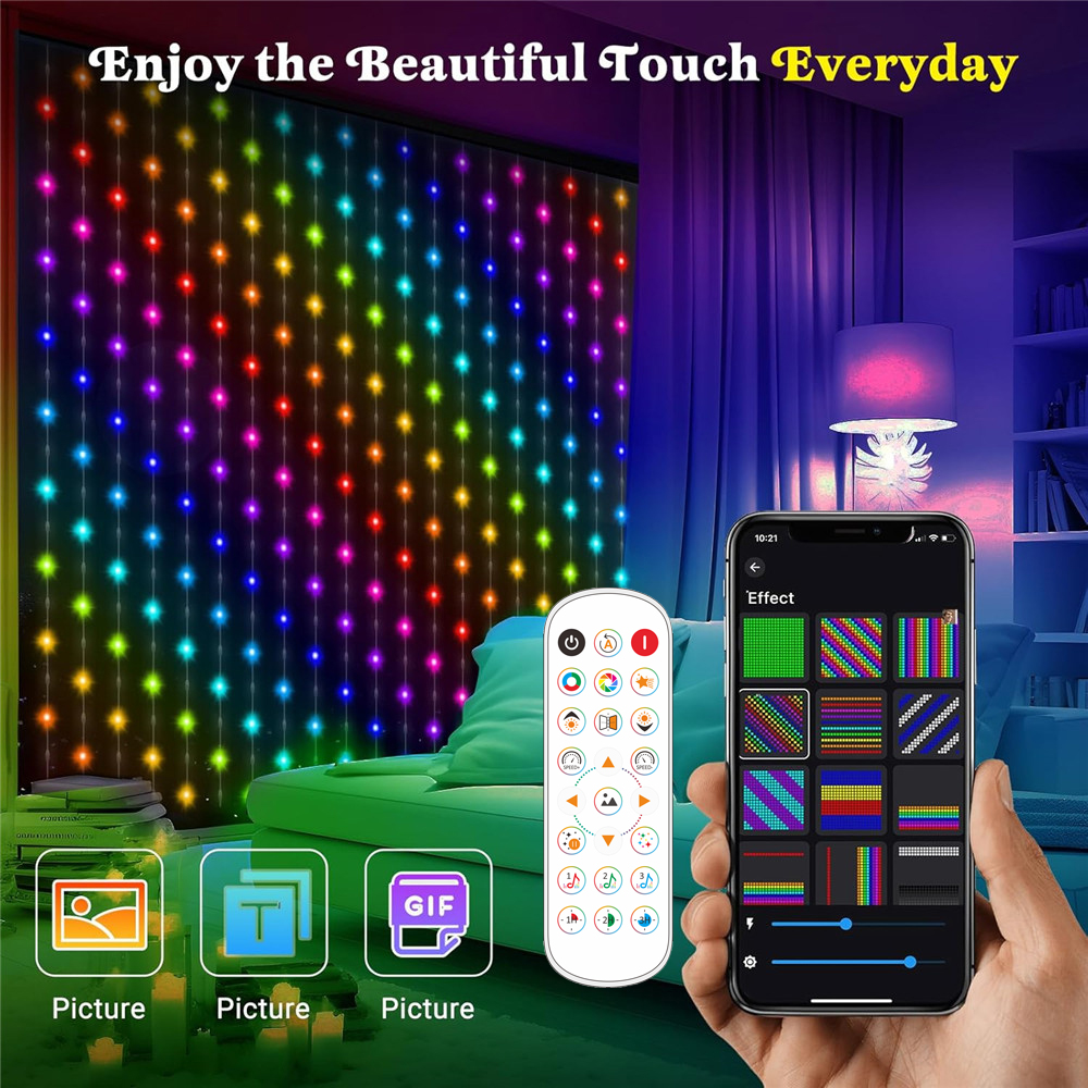 1/2PCS 400LED Curtain Lights L - مراجعة Outdoor Lighting Controller وسعره