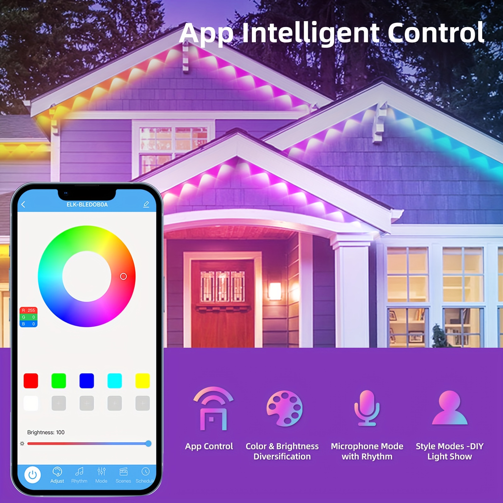 RGB+IC Smart Outdoor Eaves Lig - مراجعة Outdoor Lighting Controller وسعره