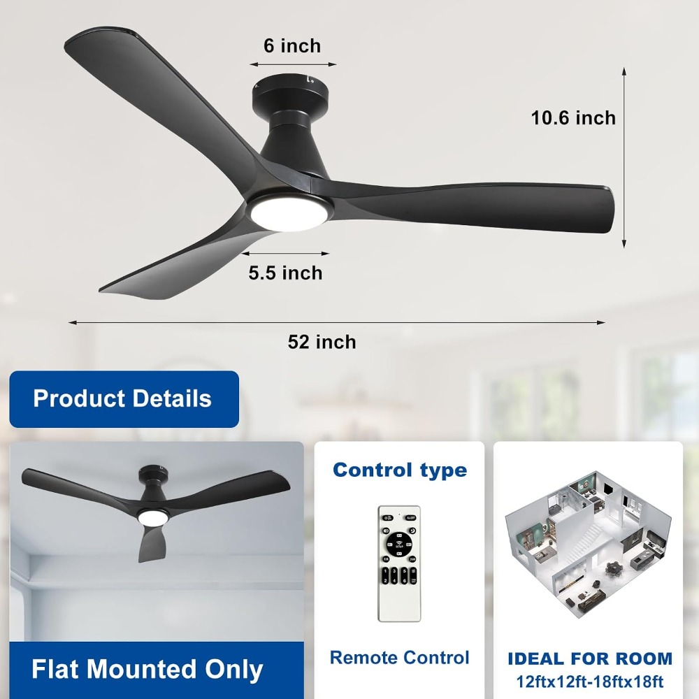 52-Inch Low Profile Ceiling Fa - مراجعة Outdoor Lighting Controller وسعره