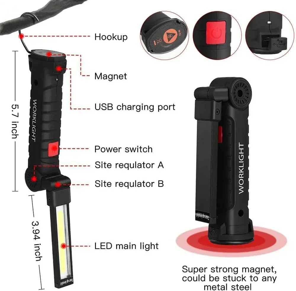 LED COB Flashlight USB Recharg - مراجعة Outdoor Lighting Types وسعره