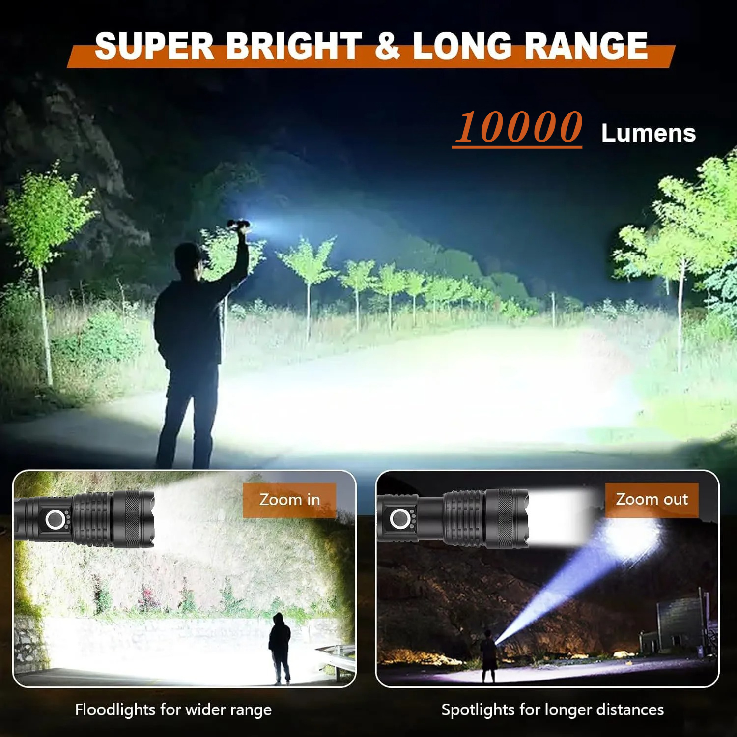 High Power LED Flashlight Rech - مراجعة Outdoor Lighting Types وسعره