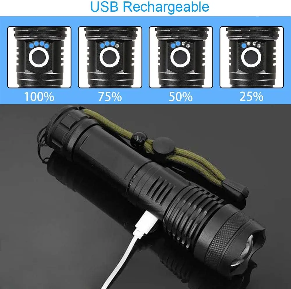 High Power LED Flashlight Rech - مراجعة Outdoor Lighting Types وسعره