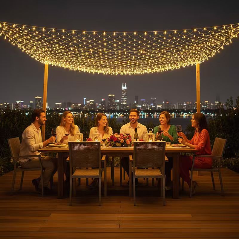 3x2m Waterproof Christmas Net  - مراجعة Outdoor Lighting Grid Screen وسعره