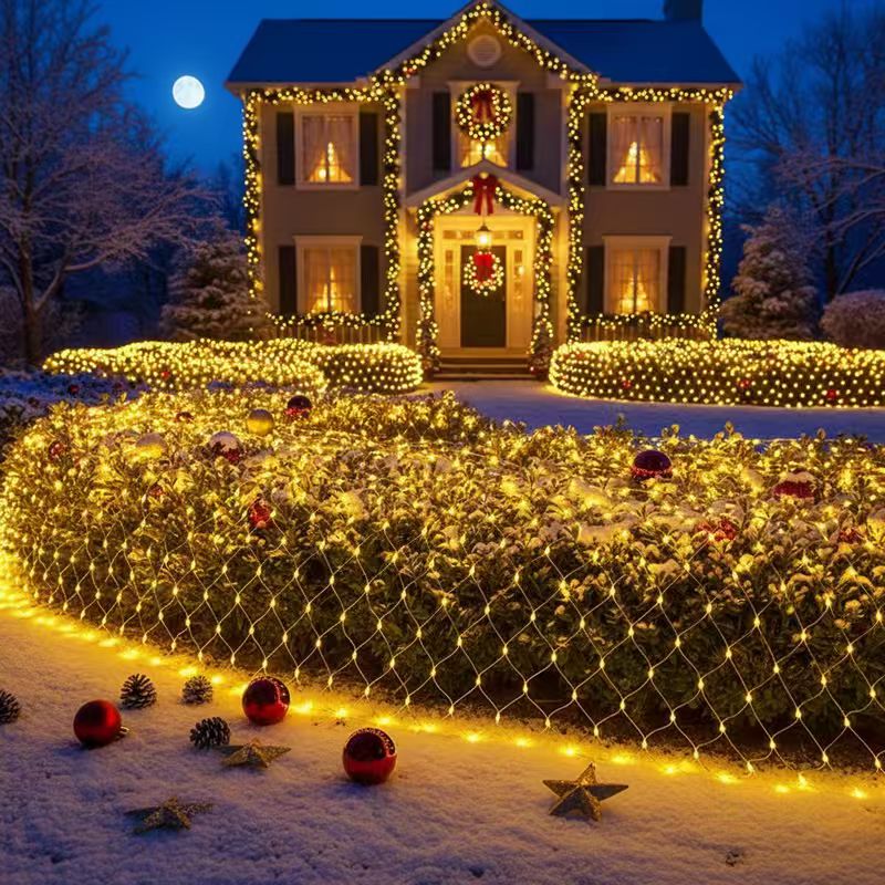3x2m Waterproof Christmas Net  - مراجعة Outdoor Lighting Grid Screen وسعره