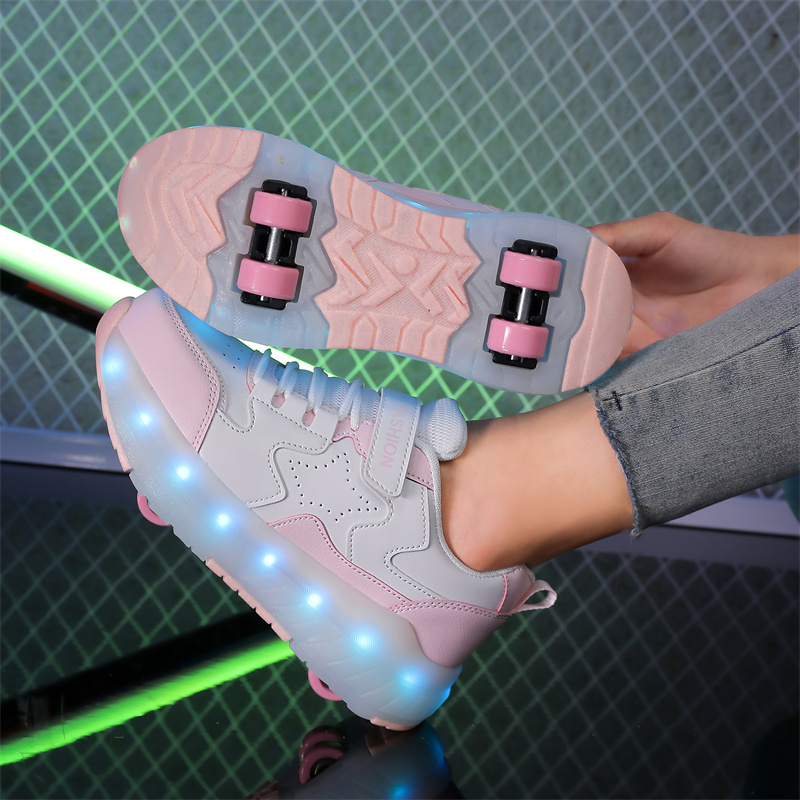 Kid Led Sneakers USB Charging  - مراجعة Outdoor Lighting Grid Screen وسعره