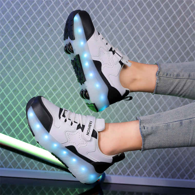 Kid Led Sneakers USB Charging  - مراجعة Outdoor Lighting Grid Screen وسعره